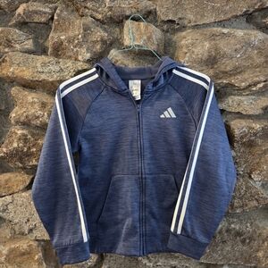adidas Kids Navy Hoodie with White Accents